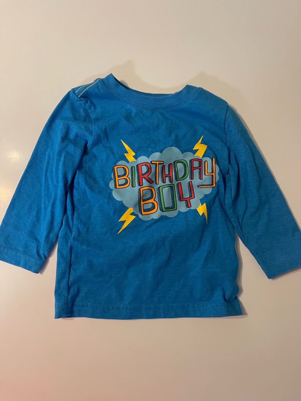 Cat & Jack Blue "Birthday Boy" Graphic Long-Sleeve Tee